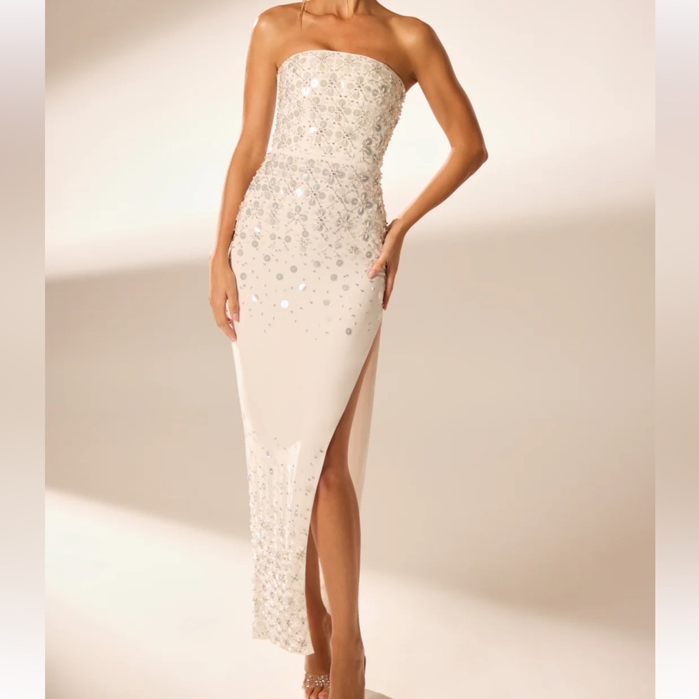 White Embellished Maxi Dress - NWT